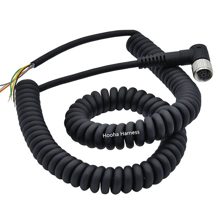 M12 6p coil cable