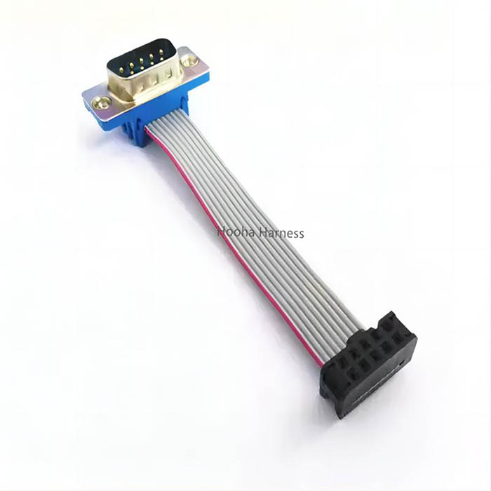 DB 9P VGA connector to 10P 2.54mm IDC 9P flat ribbon cable