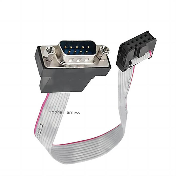 DB 9Pin Male VGA connector to 10P 2.54mm IDC 9P flat ribbon cable