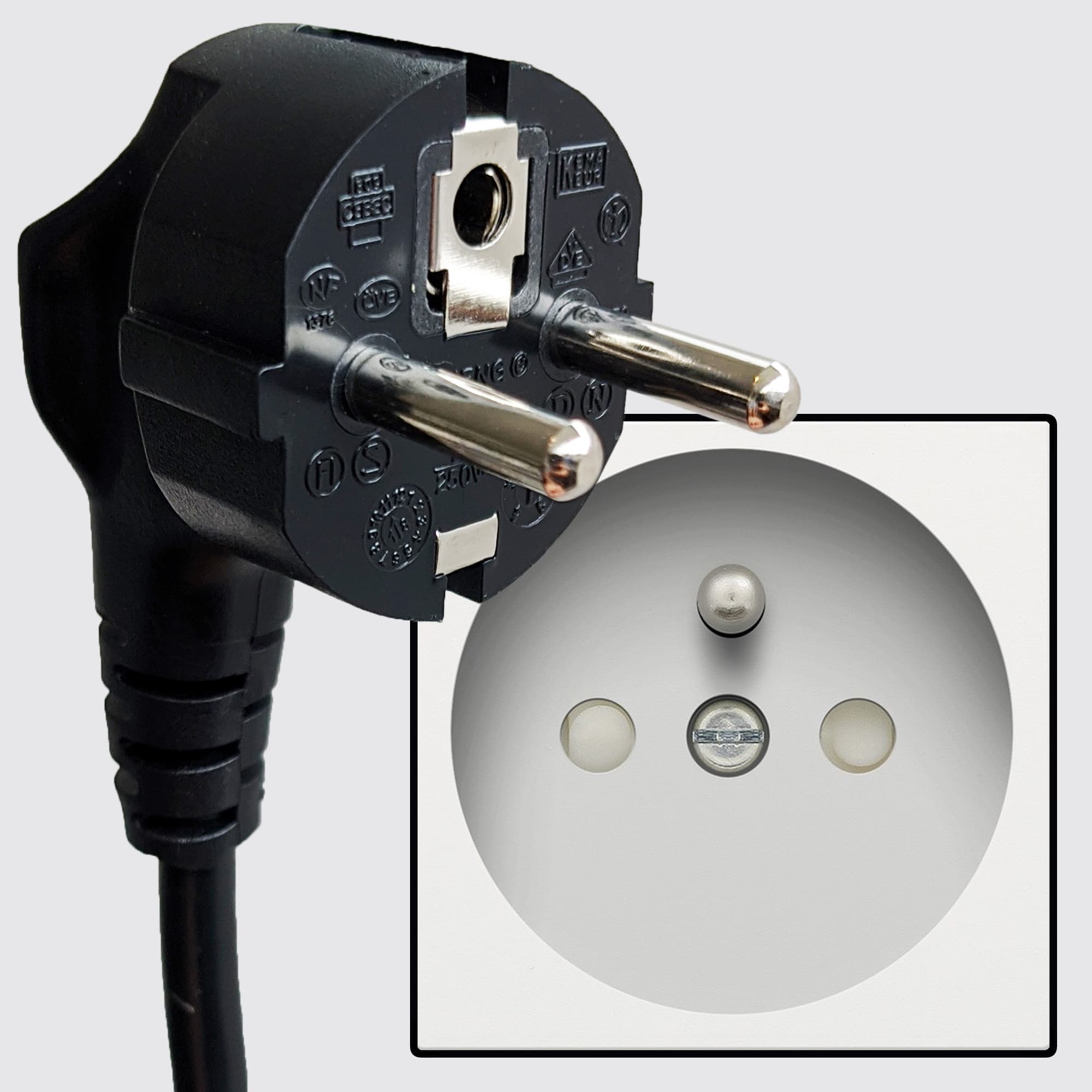 Câble d'alimentation plug européen (type E)