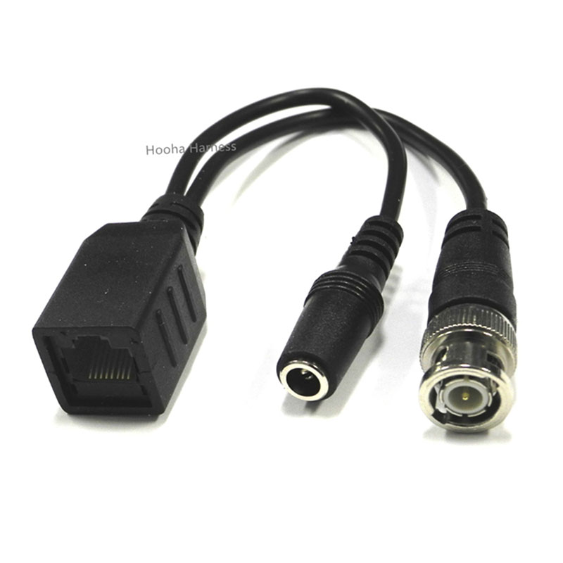 RJ45 F vers BNC M, DC F