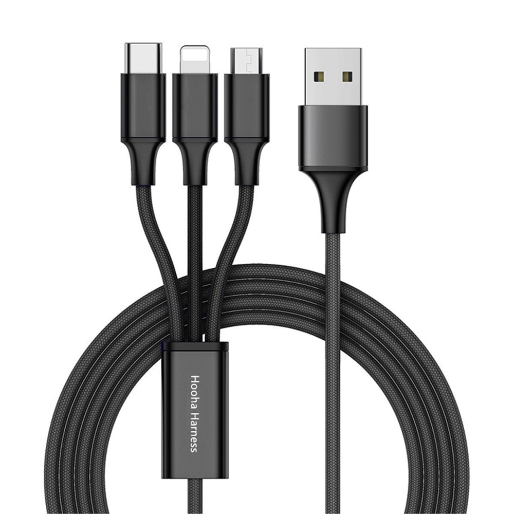 USB vers type C + micro + Lightning