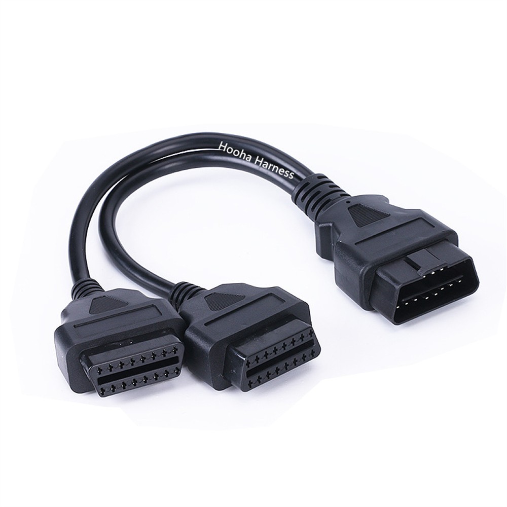 OBD female to 2 male cable