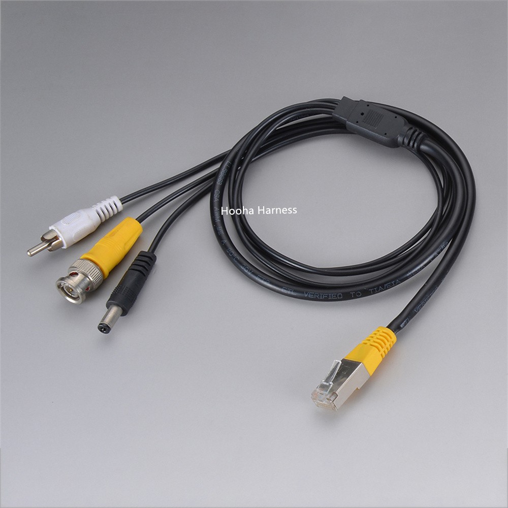 RJ45 DC5525 RCA オーバーモールド