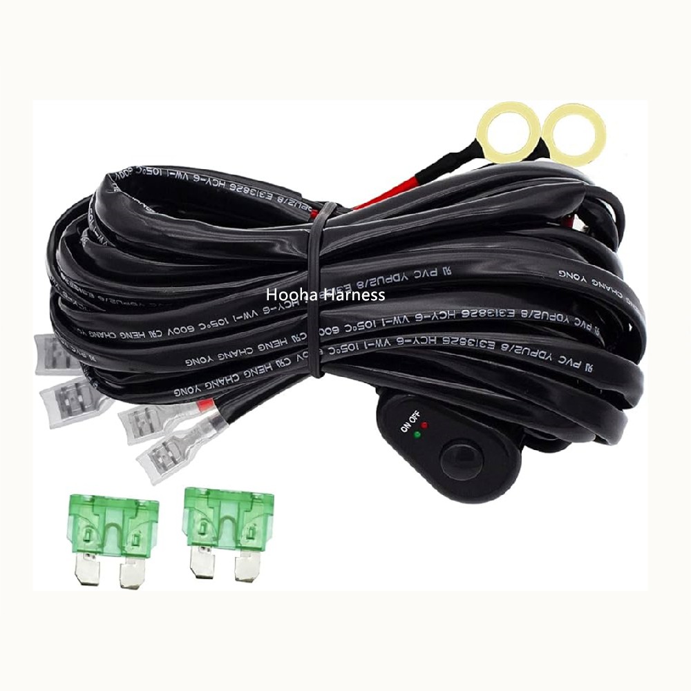 2 led lights wire harness