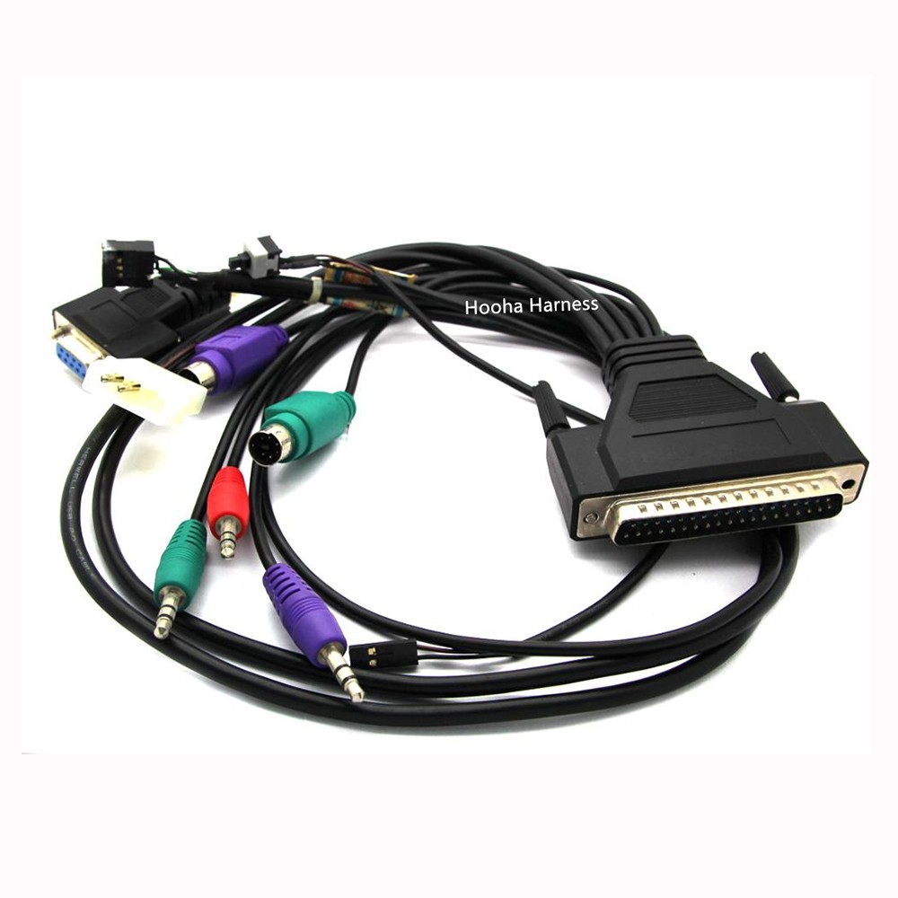 DB 37 to DB 9 3.5 mm plug DIN audio video cable