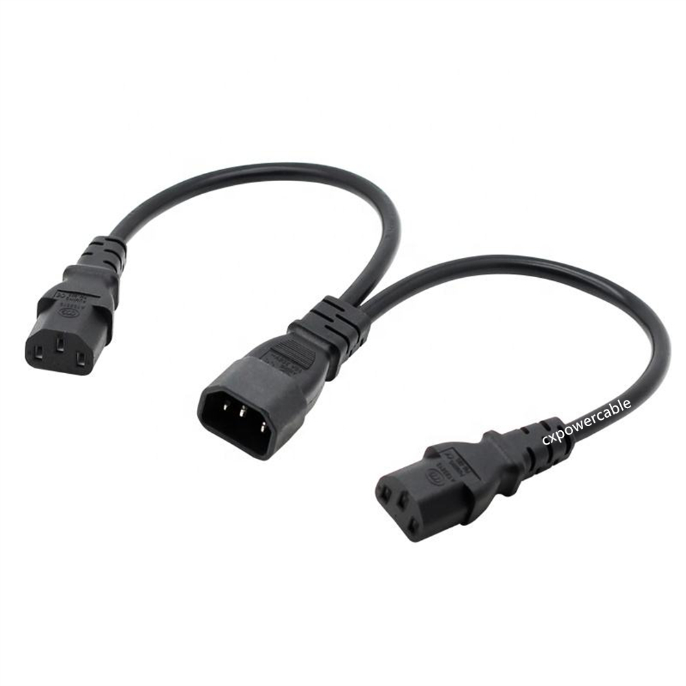 C14 to 2x C13 power cable