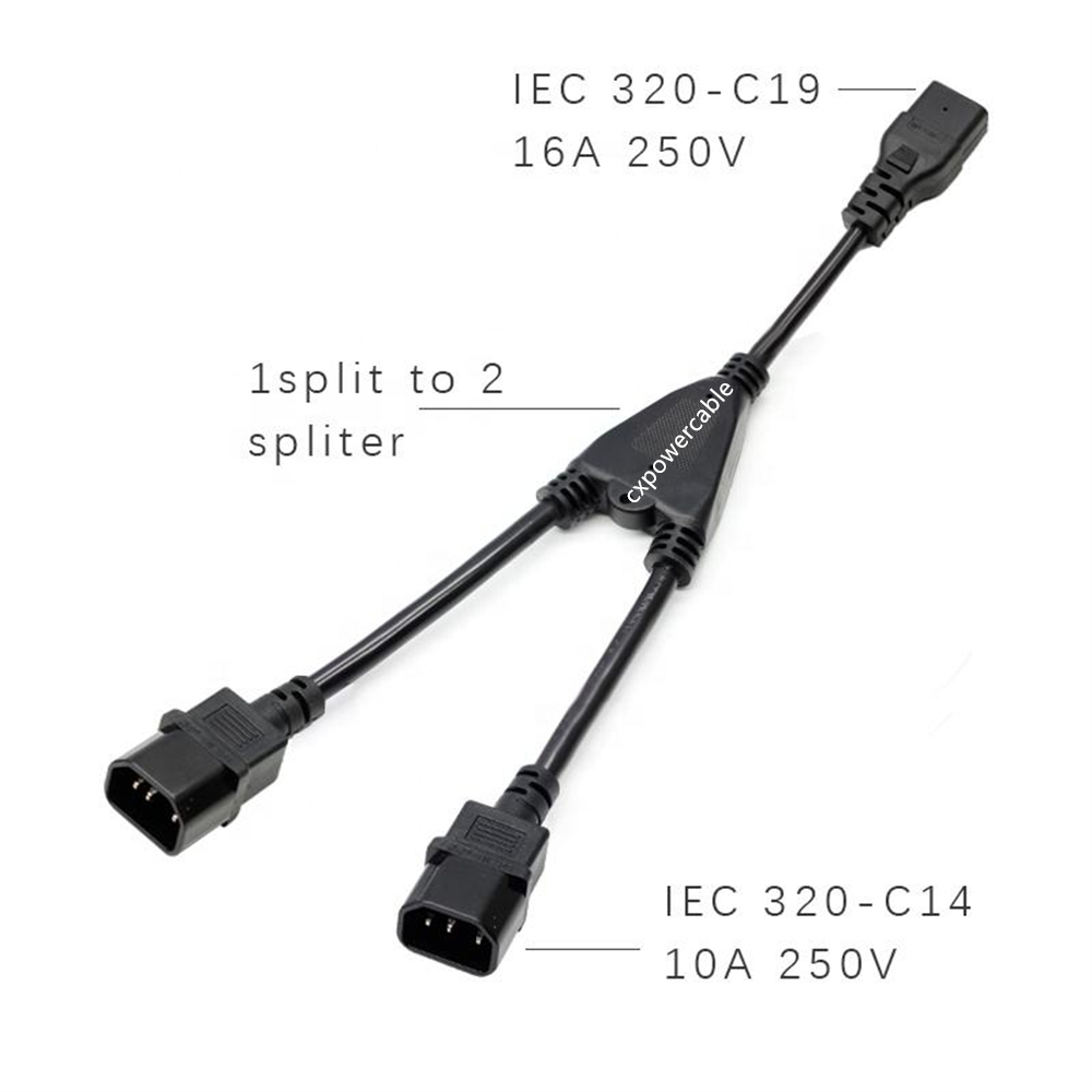 C19 to 2x C14 power cable