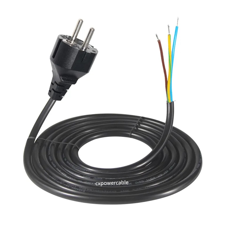 VDE 3 pin power cord