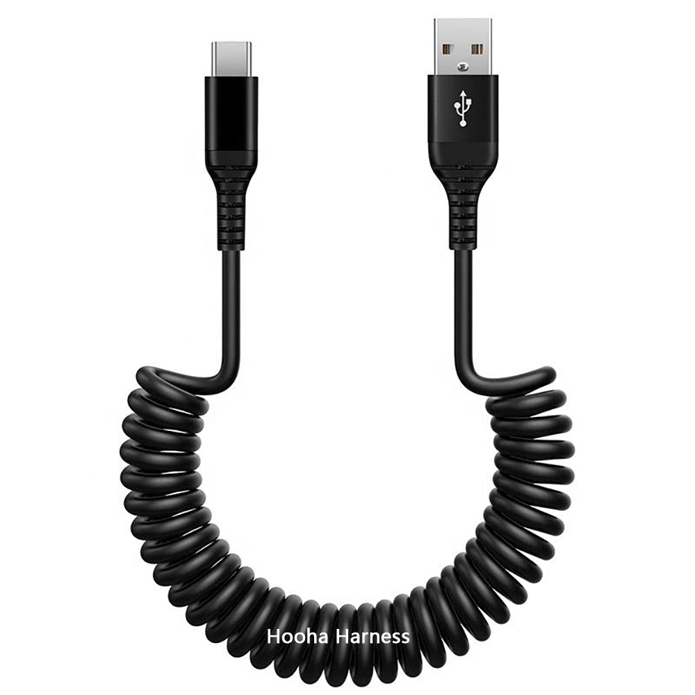 Spiralkabel USB A auf C